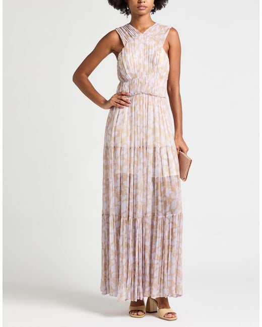 SKILLS & GENES Pink Lilac Maxi Dress Viscose