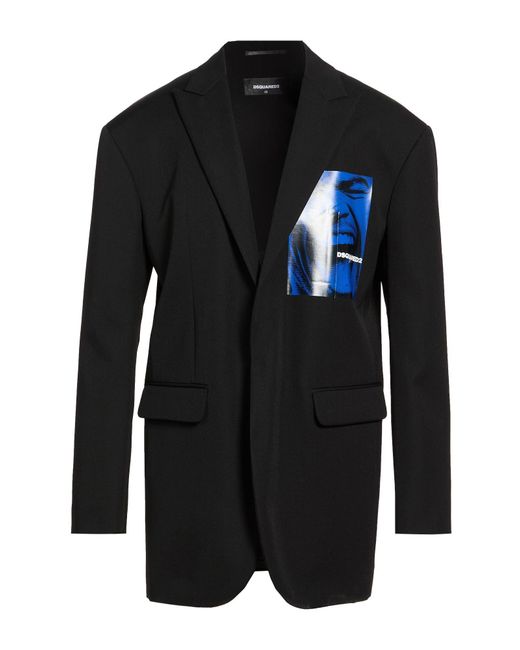 DSquared² Black Blazer Virgin Wool for men