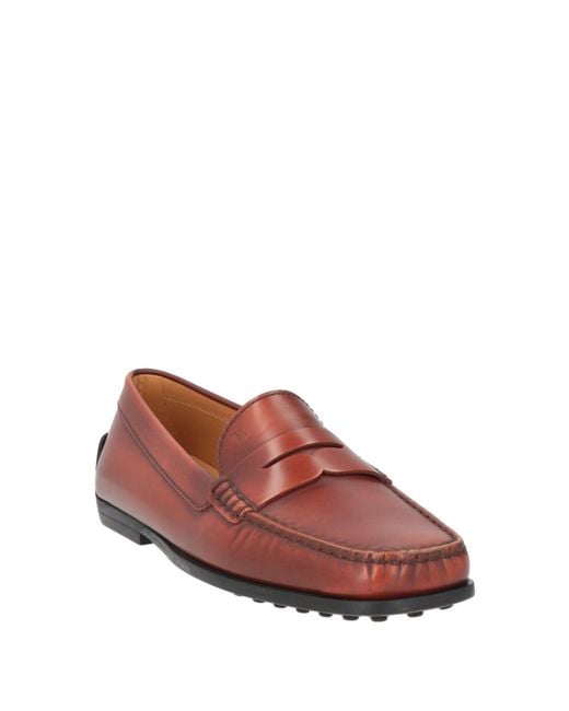 Tod's Red Loafers Leather