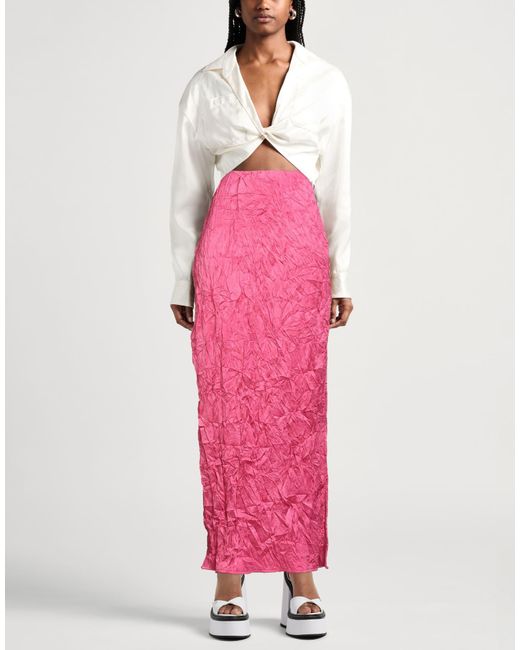 Gaelle Paris Pink Fuchsia Maxi Skirt Polyester