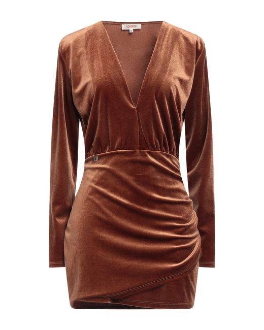 Kontatto Brown Mini Dress Polyester, Elastane