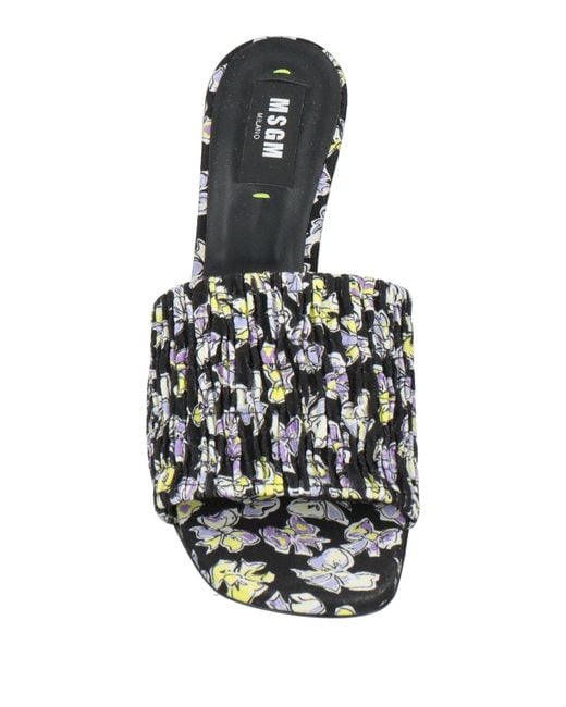 MSGM Black Sandals Textile Fibers