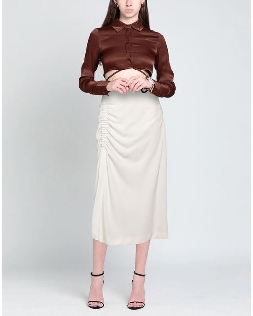 P.A.R.O.S.H. White Midi Skirt