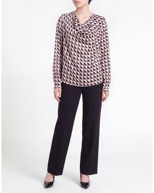 Camicettasnob White Lilac Top Viscose, Silk, Elastane