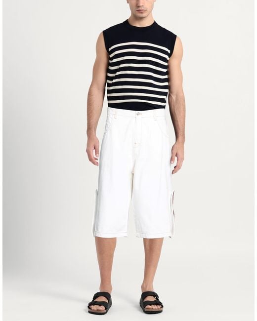 Bluemarble White Denim Shorts Cotton for men
