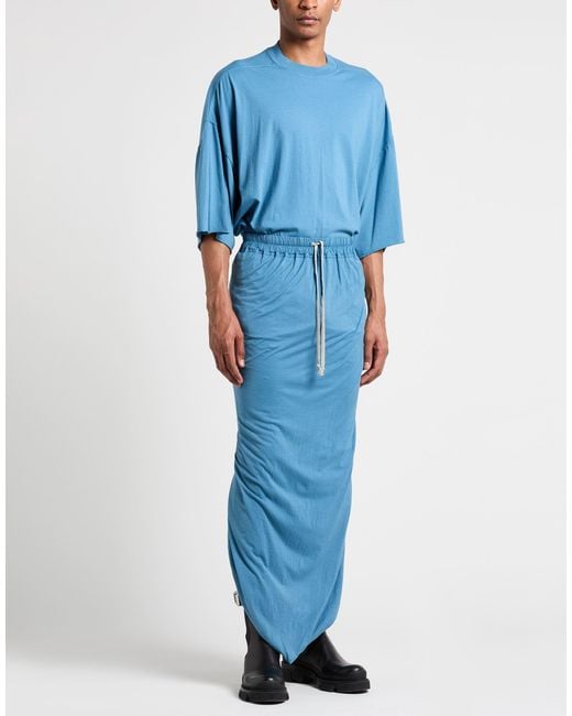 Rick Owens Blue Maxi Skirt Cotton for men