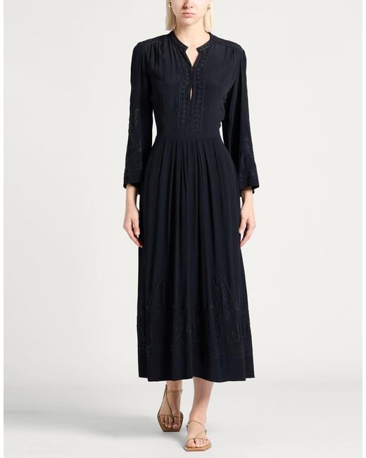 Isabel Marant Black Midi Dress Viscose, Polyester