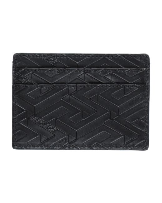 Versace Black Document Holder Soft Leather for men