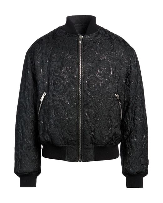 Versace Black Jacket Polyester, Polyamide, Metallic Polyester, Cotton, Elastane for men