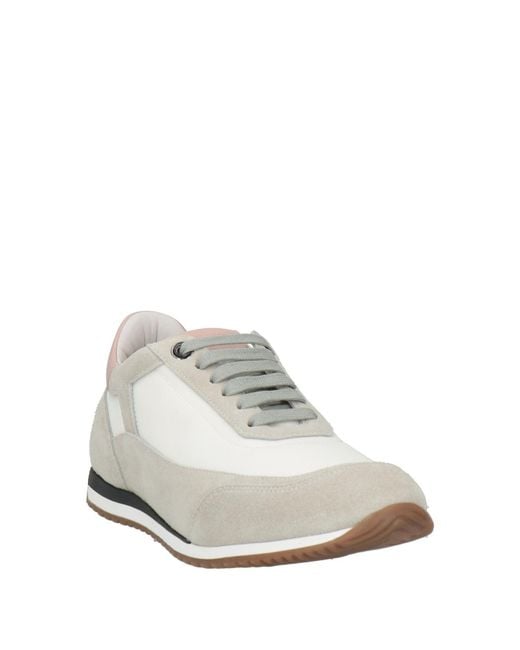 Testoni White Light Sneakers Leather