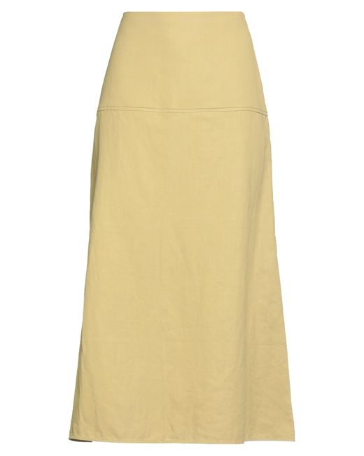 Jil Sander Yellow Midi Skirt Linen