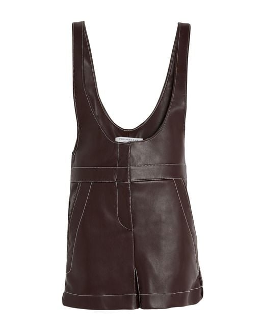 Philosophy Di Lorenzo Serafini Brown Overalls Polyacrylic, Polyurethane Resin
