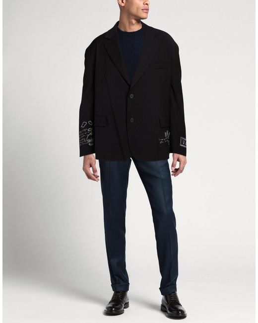 AN OTHER DATE Black Blazer Polyester, Wool, Elastane for men