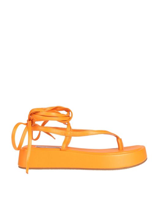 orange toe post sandals
