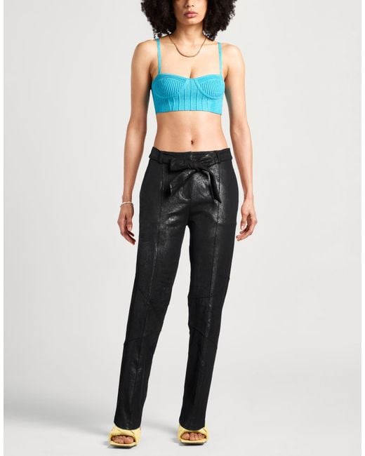 Gaelle Paris Black Pants Polyester, Elastane