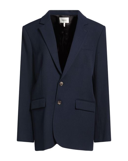 FRAME Blue Everyday Blazer Blazer Polyester, Viscose, Elastane