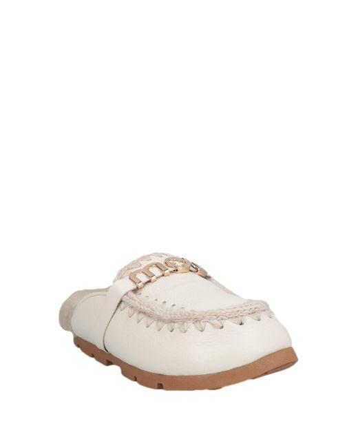 Mou White Mules & Clogs