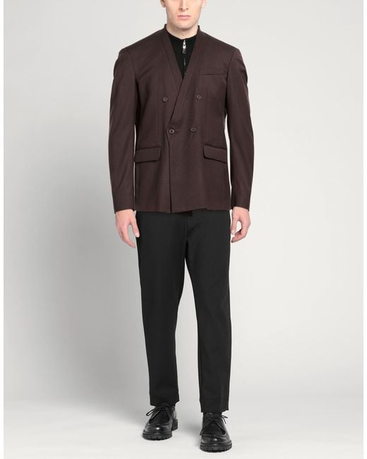 MARSĒM Brown Blazer Polyester, Viscose, Elastane for men