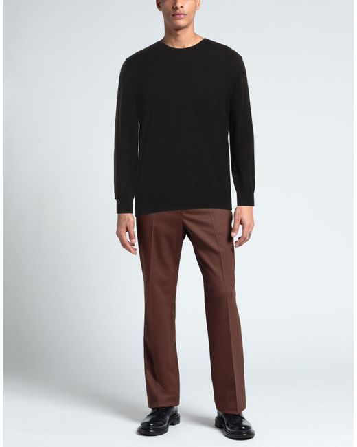 Kangra Black Dark Sweater Wool, Silk, Cashmere for men