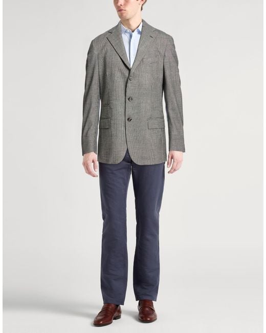 Eleventy Gray Platinum Blazer Wool, Elastane, Polyamide for men