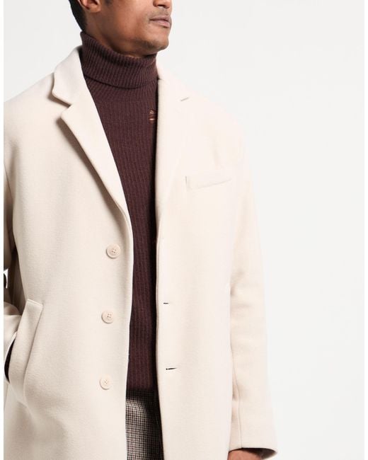 Herno White Ivory Coat Wool for men