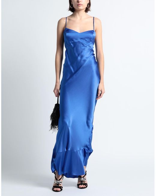 Robe longue Saloni en coloris Blue