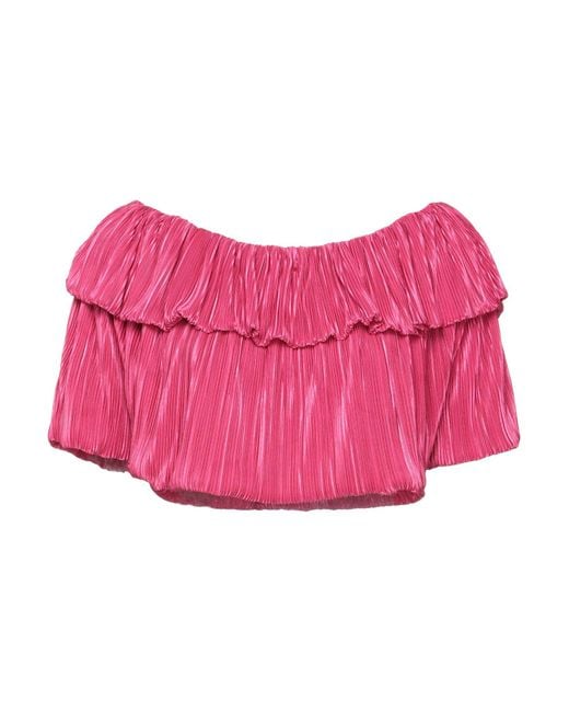 VANESSA SCOTT Pink Fuchsia Top Polyester, Elastane