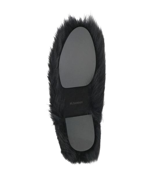 Jil Sander Black Ballet Flats Shearling