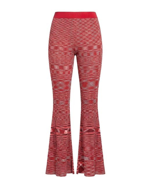 Missoni Red Pants Silk