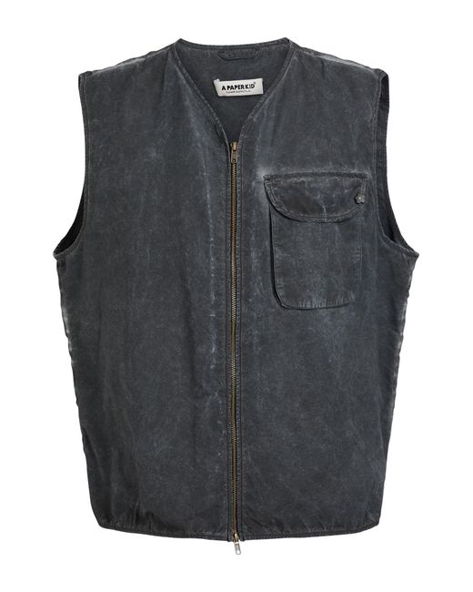 A PAPER KID Gray Gilet for men
