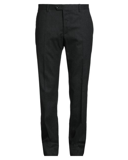 Lardini Black Charcoal Pants Virgin Wool, Polyester, Viscose, Elastane for men