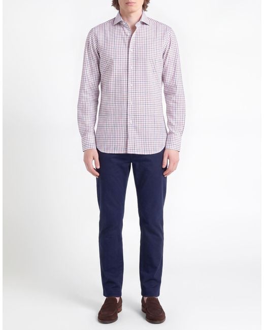 Isaia Blue Shirt Cotton for men