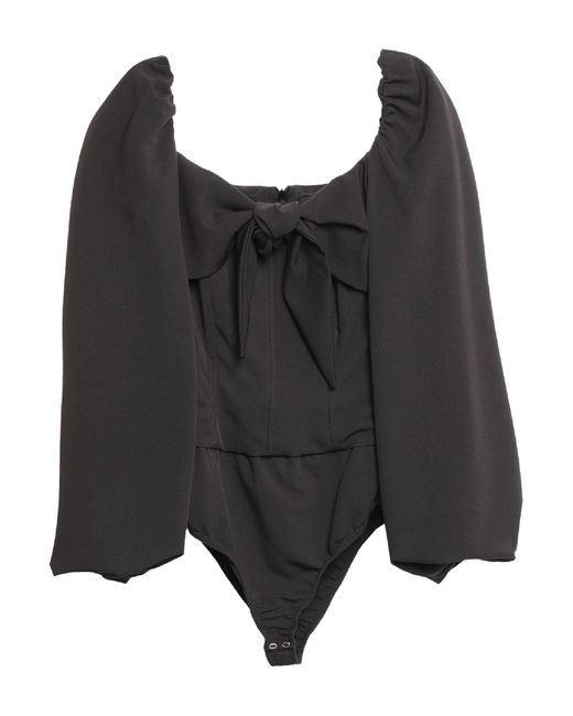 Jijil Black Bodysuit Polyester, Viscose, Elastane