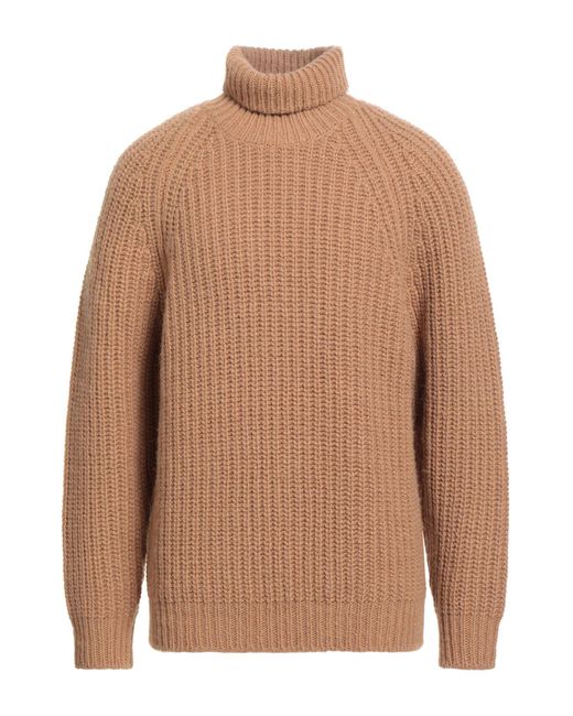 PT Torino Brown Turtleneck Wool, Alpaca Wool, Acrylic for men
