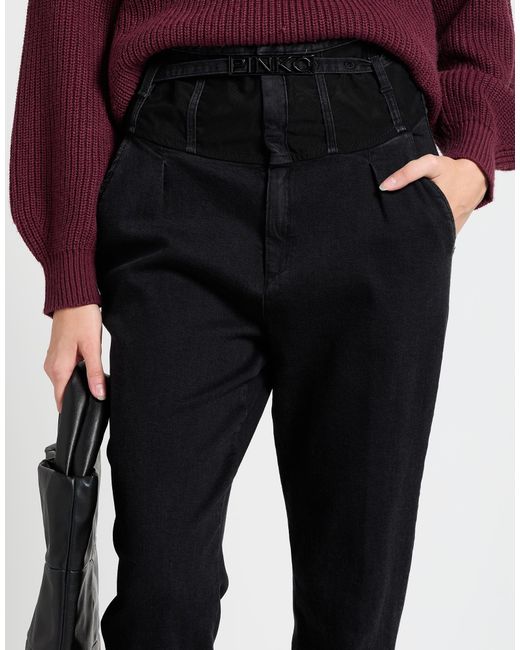 Pinko Black Jeans Cotton, Elastane, Polyamide
