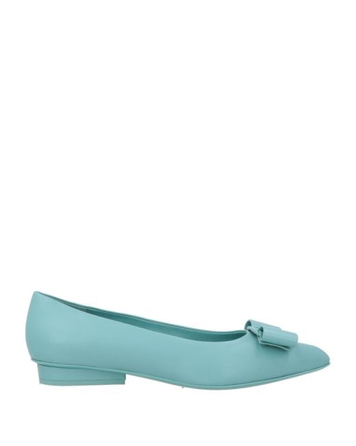 Ferragamo Blue Ballet Flats