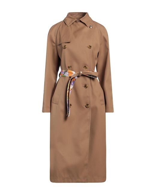 LaDoubleJ Brown Camel Overcoat & Trench Coat Polyester, Cotton