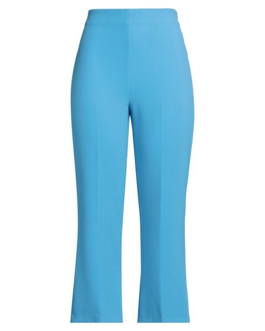 Hanita Blue Azure Pants Polyester, Elastane