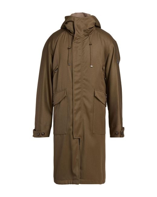 Jacob Cohen Brown Khaki Coat Virgin Wool for men