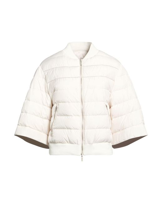 Peserico White Puffer Polyester, Cotton