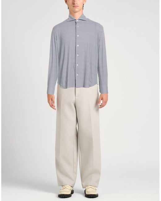 Fedeli Blue Shirt Cotton, Nylon, Elastane for men