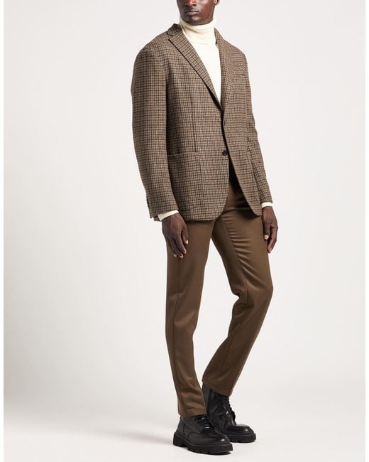 Boglioli Brown Khaki Blazer Virgin Wool, Cashmere for men