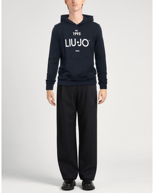 Liu Jo Blue Sweatshirt Cotton, Elastane for men