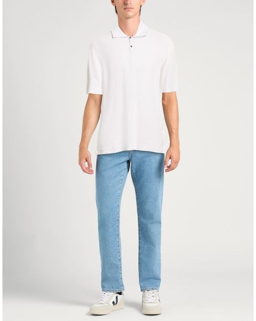 Polo Alpha Studio pour homme en coloris White
