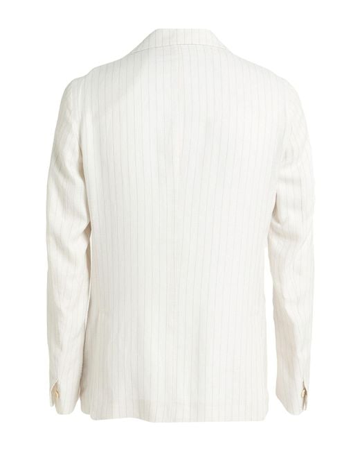 Eleventy White 33048879Tm Suit Linen, Wool, Silk for men