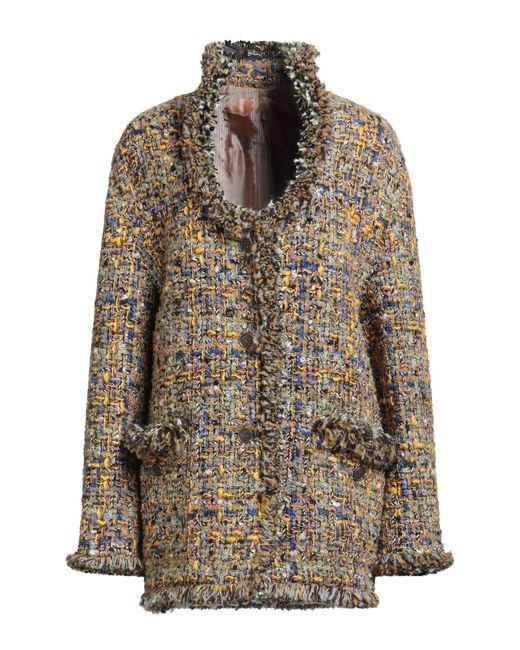 Etro Brown Coat Wool, Synthetic Fibers, Mohair Wool, Polyamide, Viscose