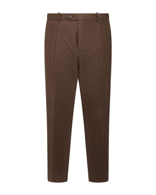 Circolo 1901 Brown Chocolate Pants Virgin Wool, Elastane for men