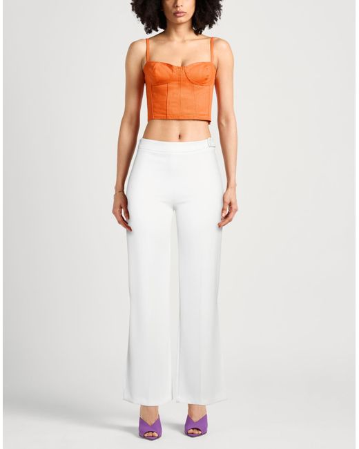 Caractere White Pants Polyester