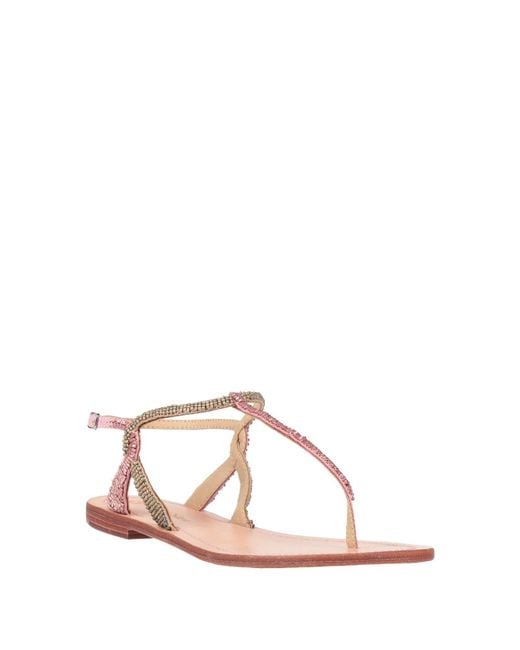 Maliparmi Pink Antique Rose Thong Sandal Textile Fibers