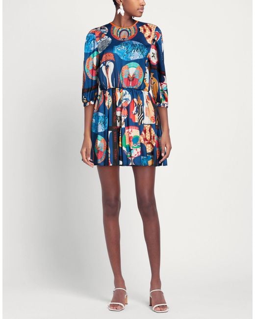 5 PROGRESS Blue Mini Dress Polyester